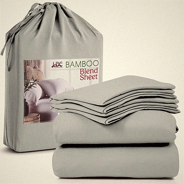 4-Piece Premium Bamboo Blend Bed Sheet Set Deep Pocket Breathable Soft Sheets