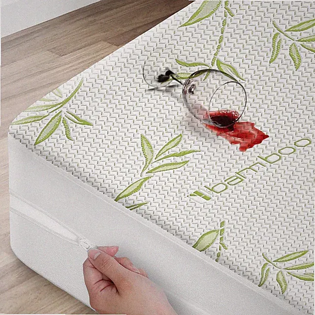 Bamboo Mattress Protector Zippered Matress Encasement Waterproof Cooling Cover