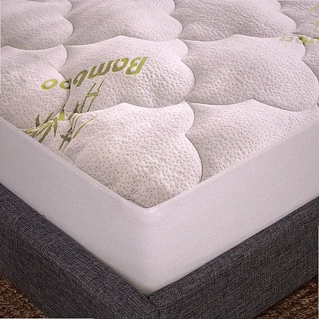 Bamboo Pillow Top Mattress Topper Cover Soft Air Mattress Pad Cover Twin/Queen
