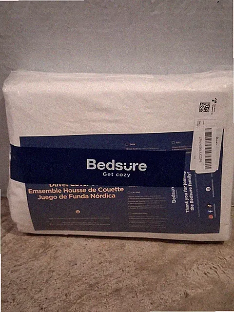 Bedsure Queen Duvet Cover Set - White Cooling Bamboo Rayon - 3 Piece Set
