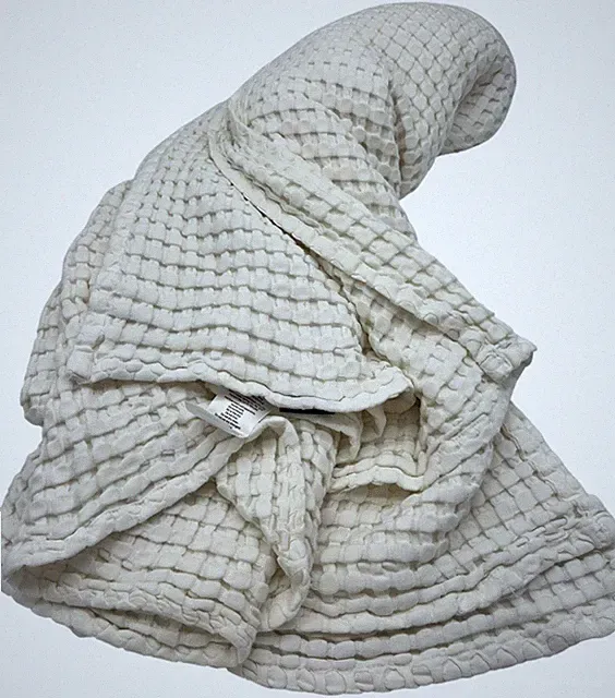 Bedsure White Waffle Weave Cooling Bamboo Cotton Textured Cozy Blanket Bedding