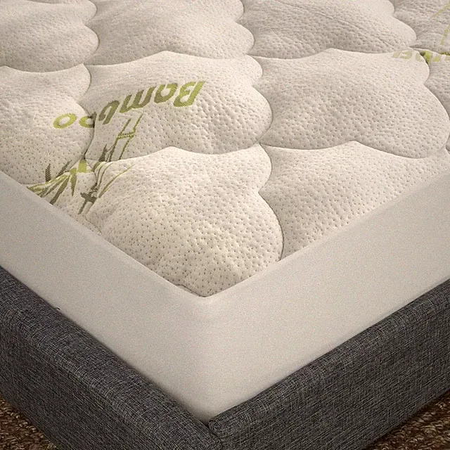 Cal King Bamboo Pillow Top Mattress Topper Cover Soft Air Mattress Pad Cover