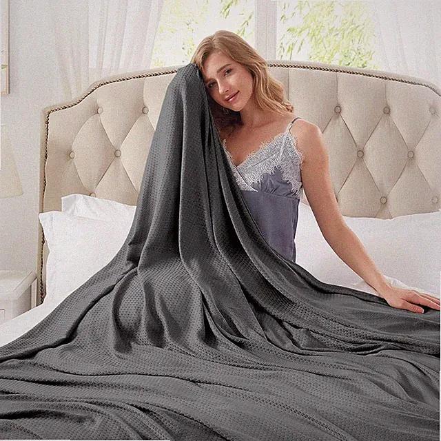 Cooling Blankets Queen Size 100% Bamboo Blanket for All-Season