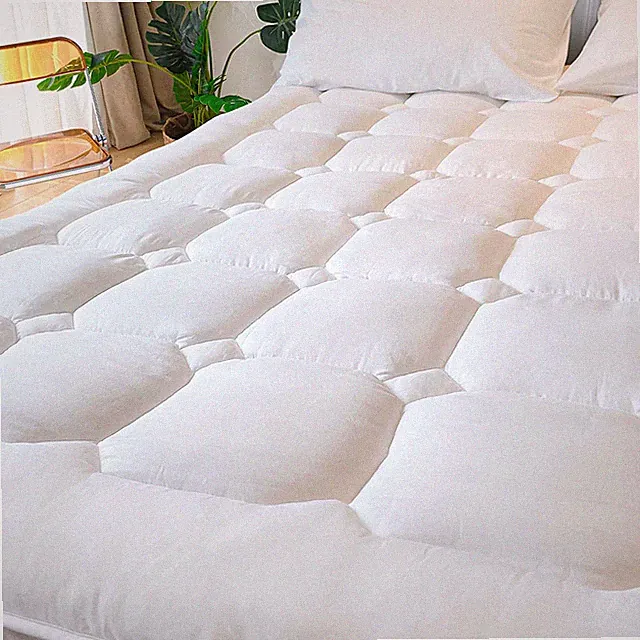 Cooling Mattress Pad Bamboo Quilted Fitted Matress Topper Pillow Top Cover Deep