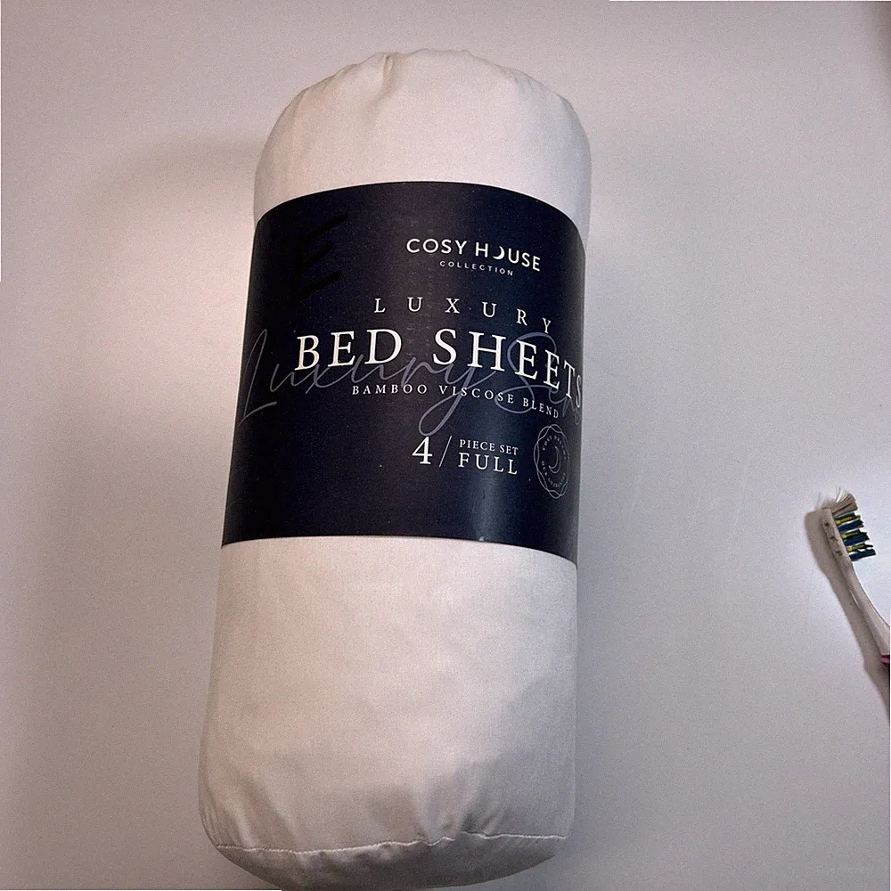 Cosy House Collection Luxury Bamboo Sheets - 4 Piece Bedding Set FULL White