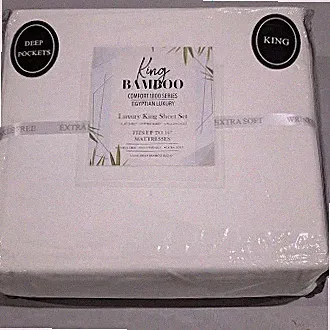 KING BAMBOO COMFORT 1800 SERIES EGYPTIAN LUXURY KING SHEET SET - WHITE