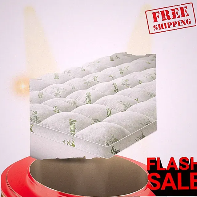 King Size Bamboo Viscose Mattress Topper Pillow Top Pad with Deep Pocket