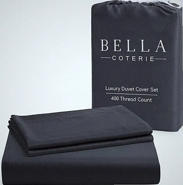 Luxury Bamboo Viscose California King Duvet Cover Set - Charcoal Grey