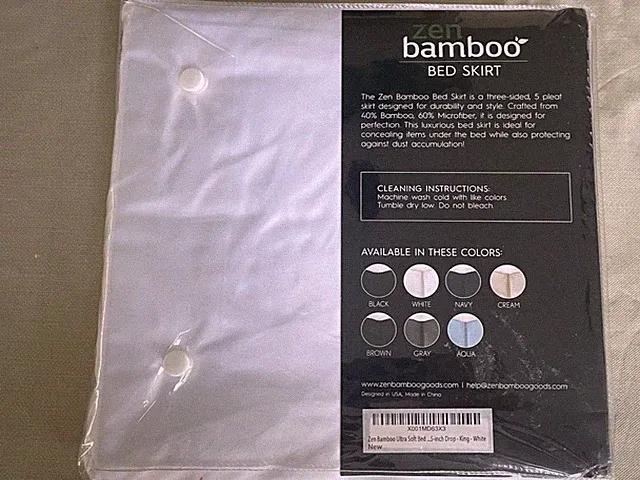 New King Size ZEN Bamboo Bed Skirt, (78 x 80 x 15)