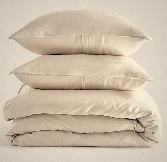 NWOT Quince Full Queen Duvet Cover Set 2 Shams Organic Bamboo Sand