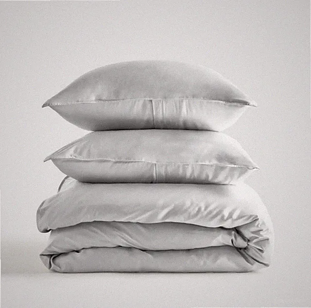 NWOT! Quince Organic Bamboo Light Gray Duvet & 2 Shams Set! King/ Cal King (693)