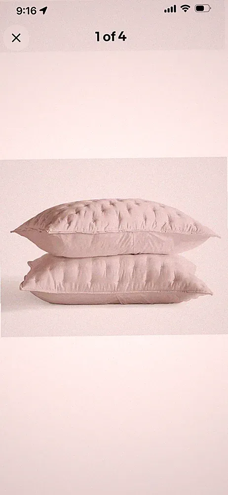 NWOT Quince Standard Shams Set 2 Bamboo Dream Soft Blush