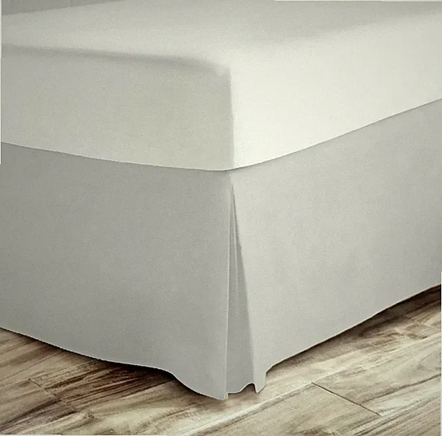 Premium Pleated Solid Bed Skirt Dust Ruffle Luxury Microfiber 15" Tailored Drop