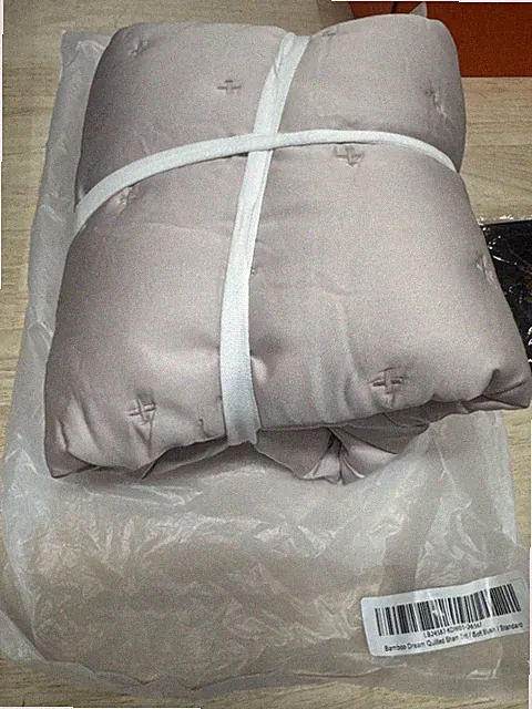 Quince Organic Bamboo Quilted Standard Size Shams Set of 2 Soft Plush