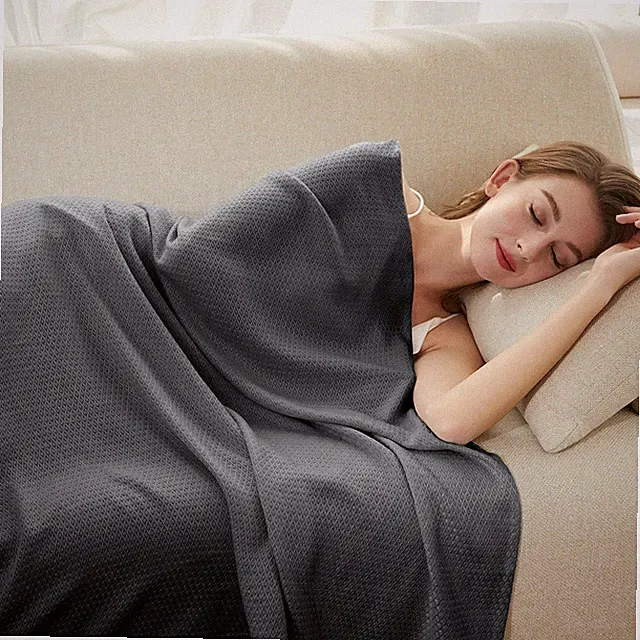 Soft Bamboo Rayon Blanket, Cooling Summer Blanket, Grey