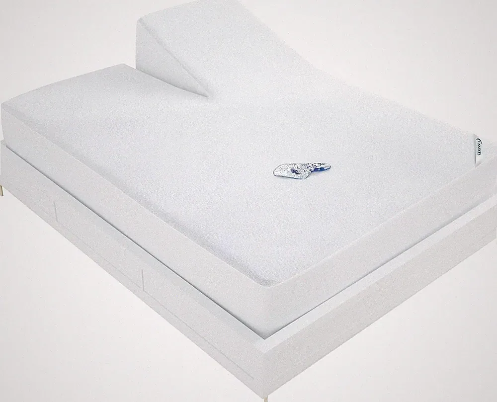 Split Top King Mattress Protector Bamboo Terry Mattress Cover for Adjustable Bed