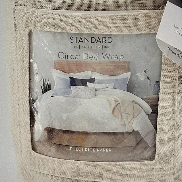Standard Textile Circa Bed Wrap FULL Size Modern Bed Skirt Color Rice Paper