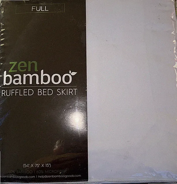 Zen Bamboo Full White Ruffled Bed Skirt 54x75x15 NIP